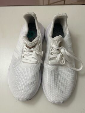 adidas White Knit Athletic Running Shoes